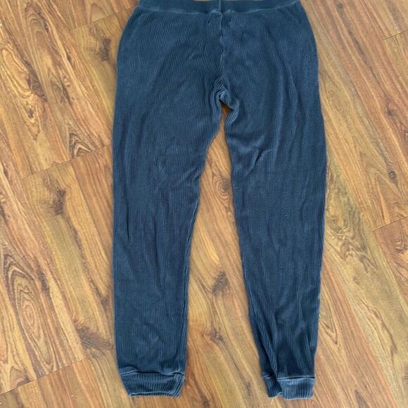 MONROW gray ribbed ankle length sweatpants comfort pants lounge pants size S - Picture 4 of 4